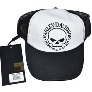Harley-Davidson Black and White Skull Cap Women